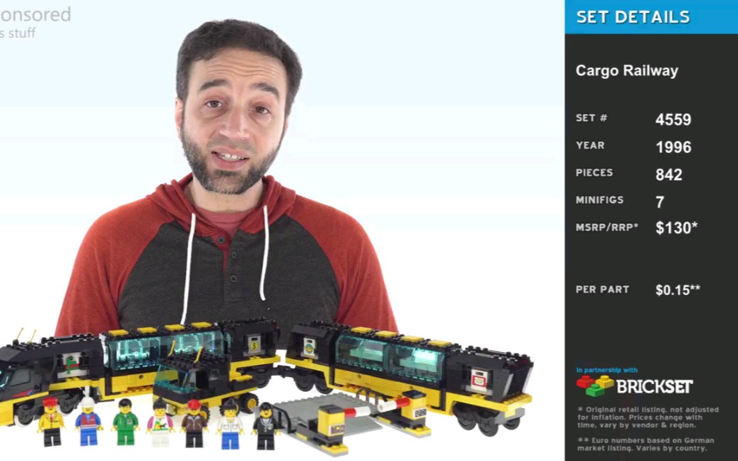 乐高4559货运火车套装评测!1996年的130美元是什么概念?