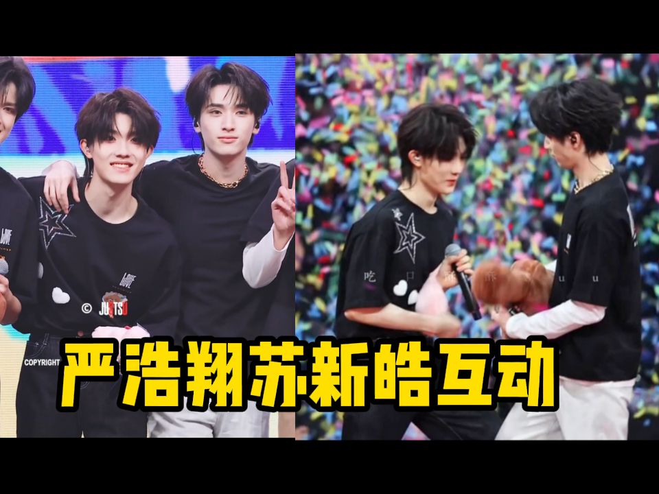 【严浩翔苏新皓】师兄弟怎么在台上打闹起来了？不愧是被师兄调戏过的！浩翔搂着师弟肩膀！互怼着弹吉他！TF家族新年音乐会