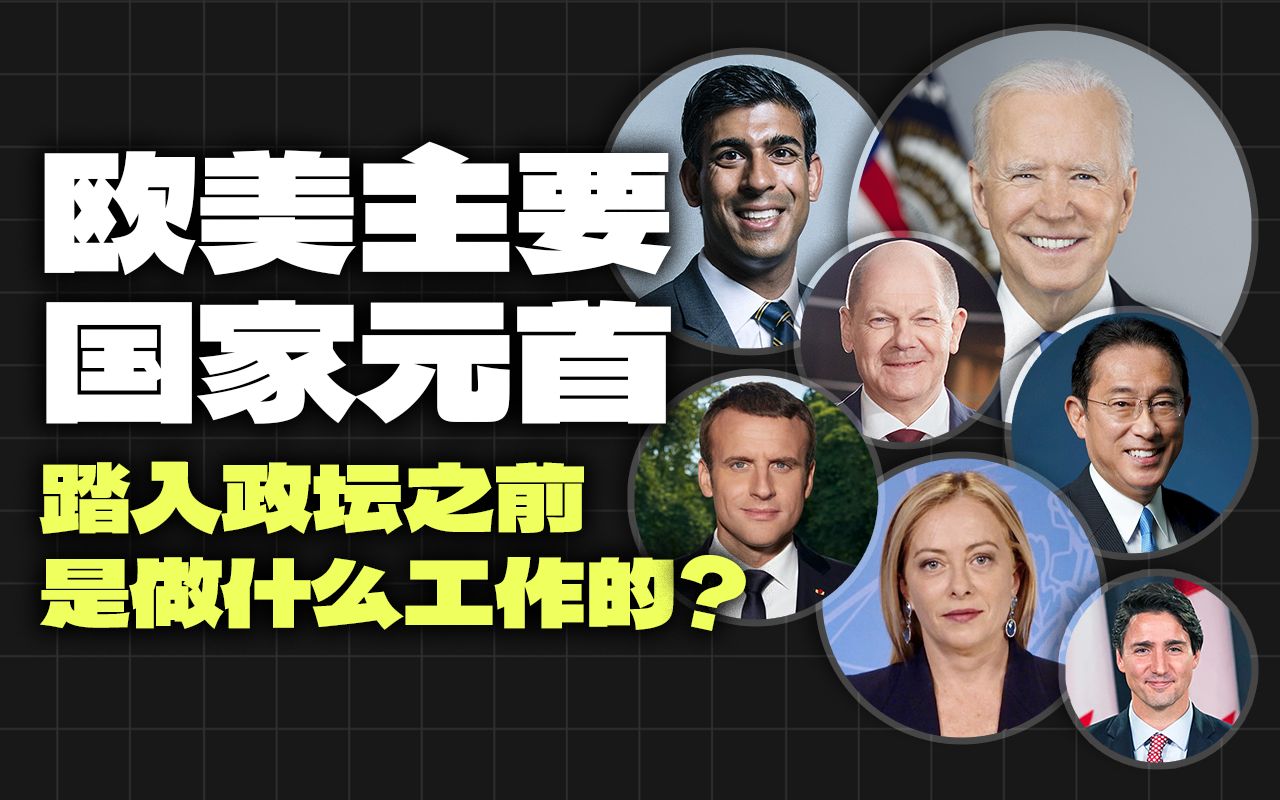 (G7)欧美主要国家元首,踏入政坛之前是做什么工作的?哔哩哔哩bilibili