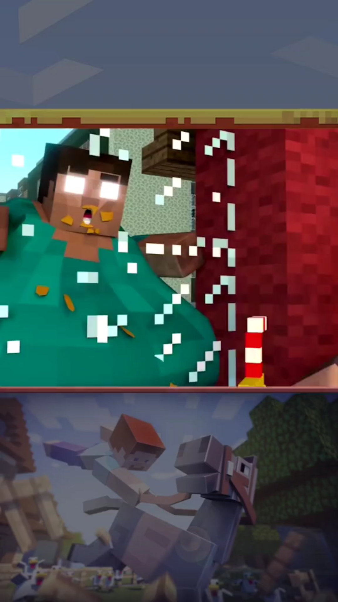 我的世界故事 %西瓜知识分享官 肥胖的him在城市搞破坏%我的世界