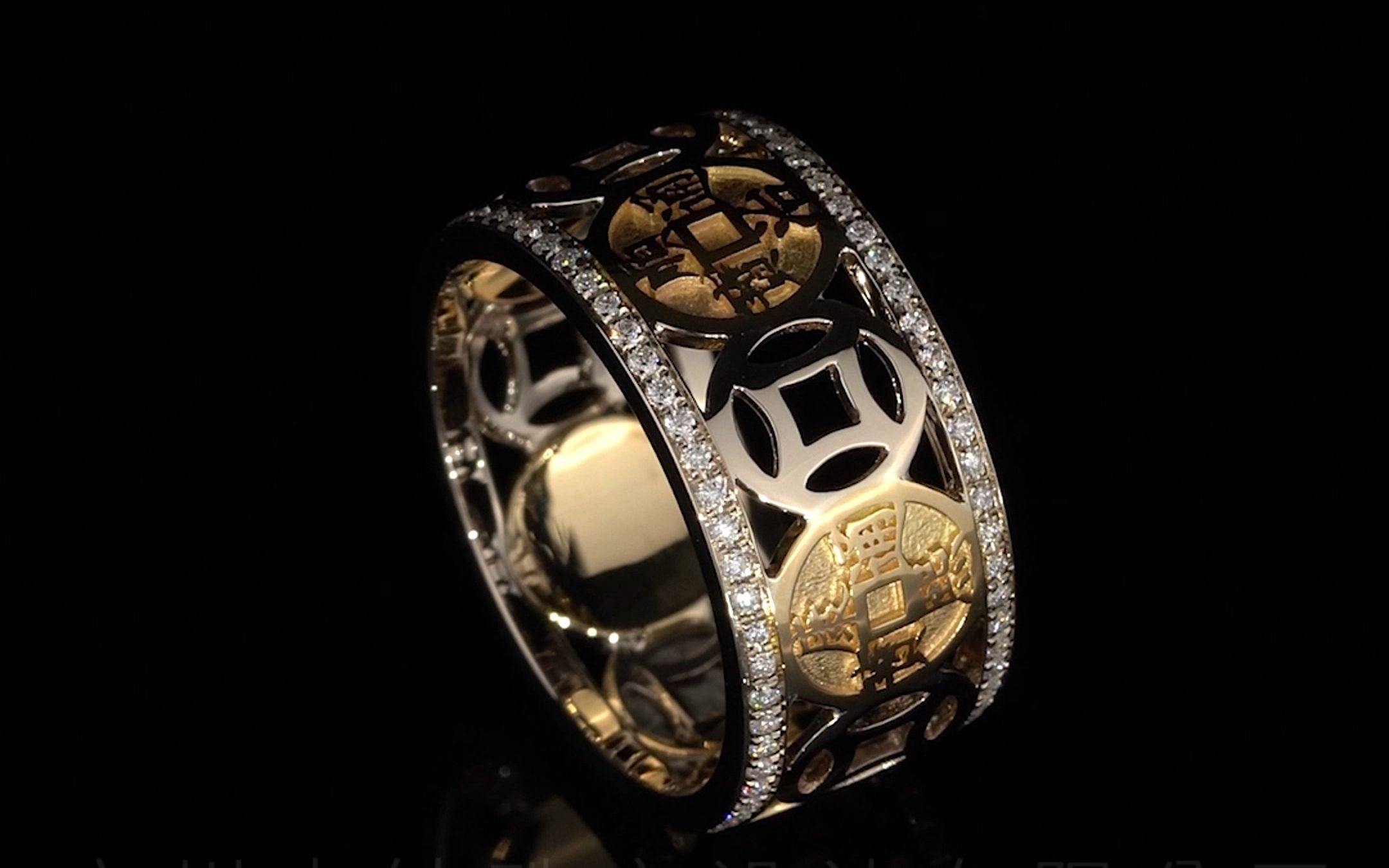 小众国潮复古风五帝钱戒指