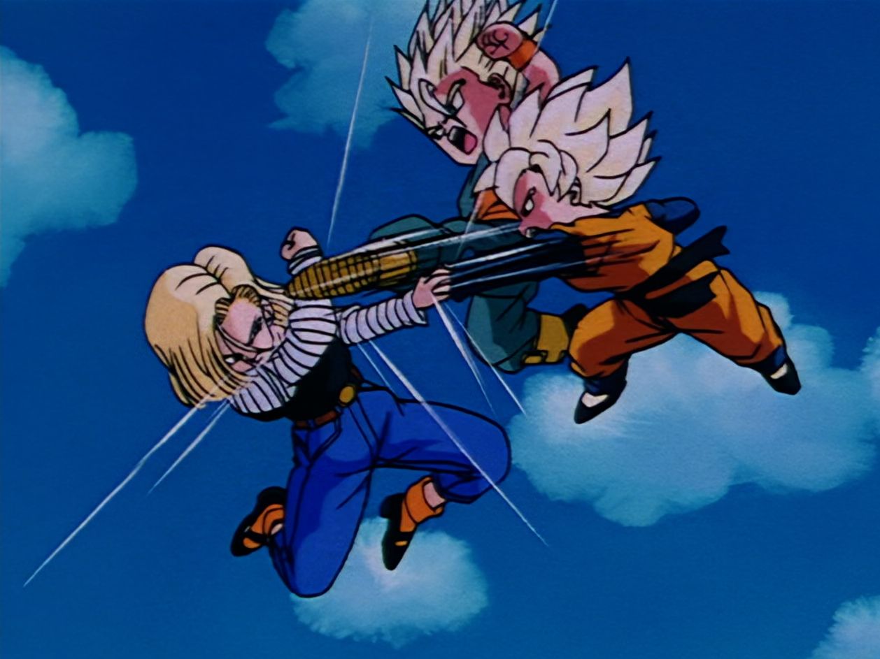 原声:(裁剪多余对话,合理加速剧情)人造人18号vs悟天,特南克斯