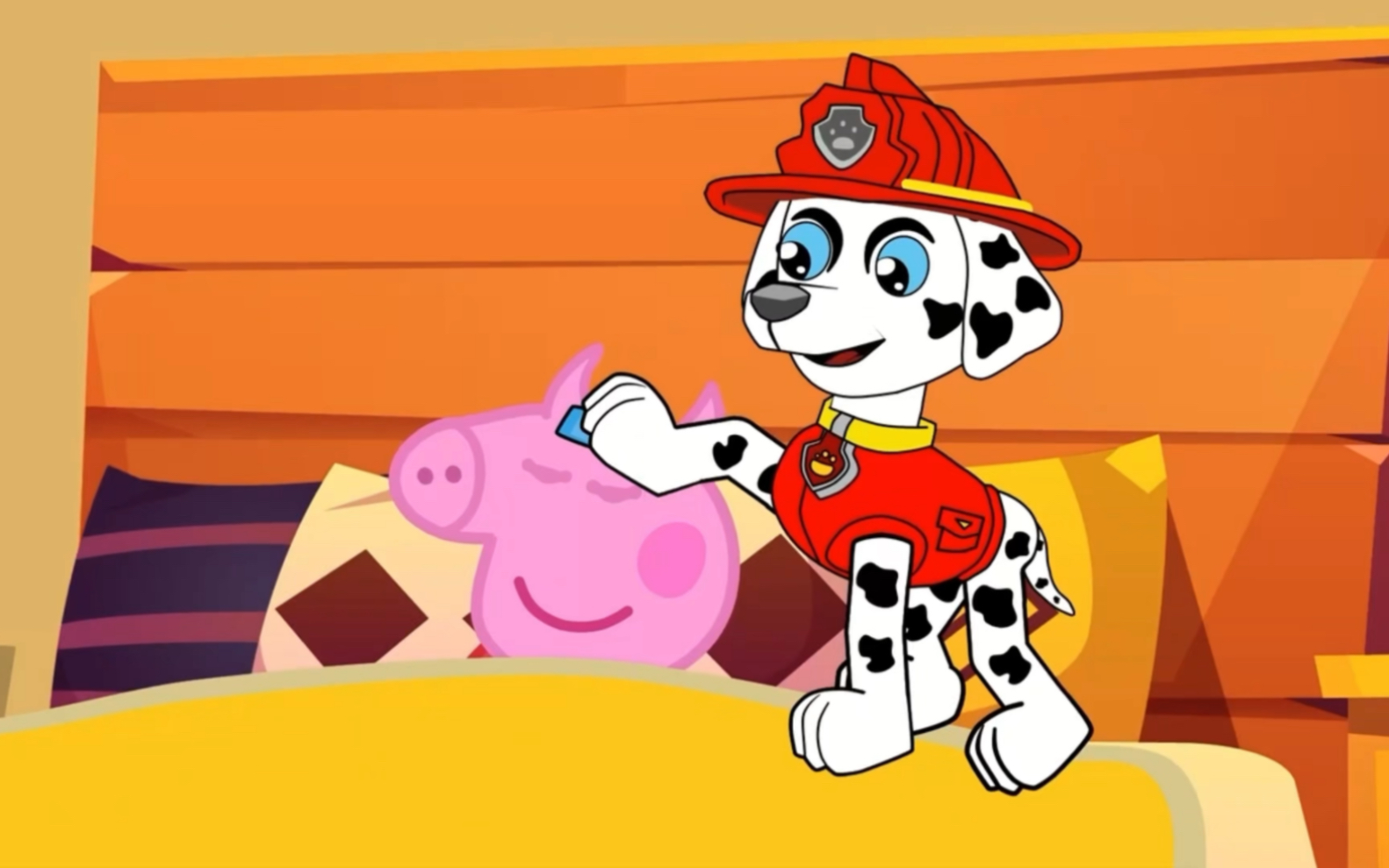 汪汪队动画:佩奇生病了,莱德和狗狗们送佩奇去医院