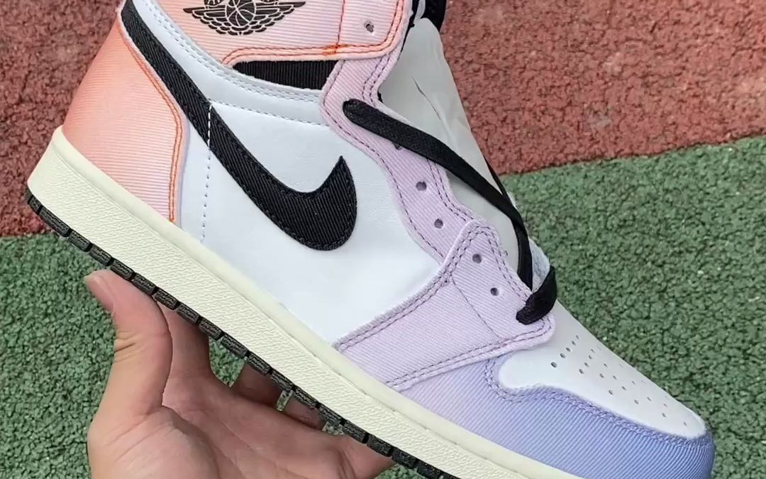 球鞋最新测评-nike air jordan 1 high aj1白紫渐变 复古高帮男子篮球