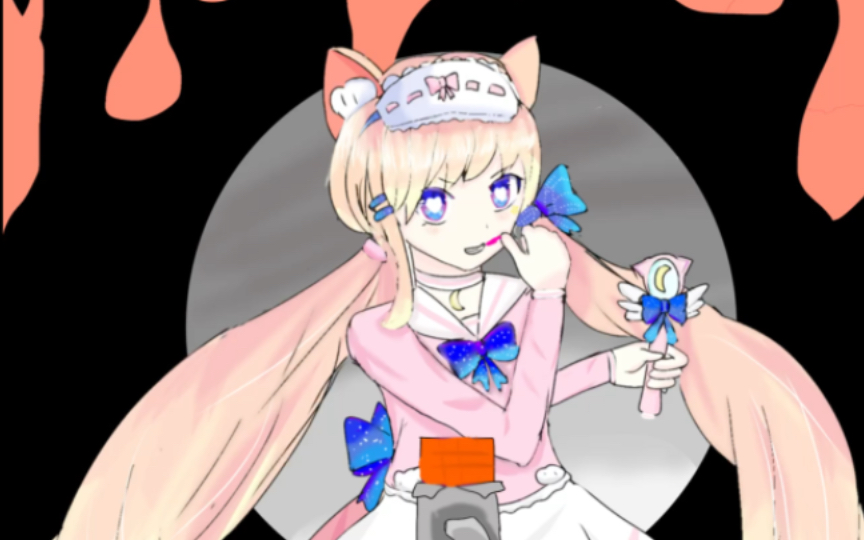 【gacha官设卡牌形象】senpaibuns的「魔法少女与巧克力」描改手书