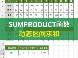 Download Video: sumproduct函数动态区间求和