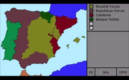 【架空历史地图】西班牙内战(1898