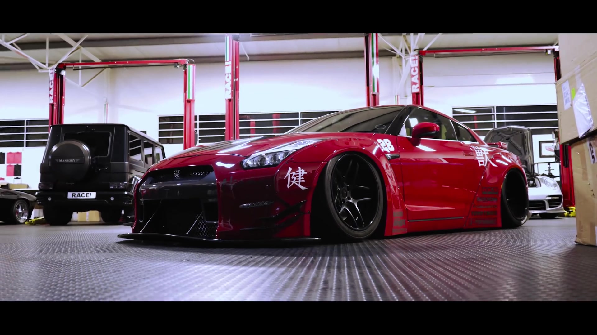 法拉利红 尼桑gtr nissan gt-r r35
