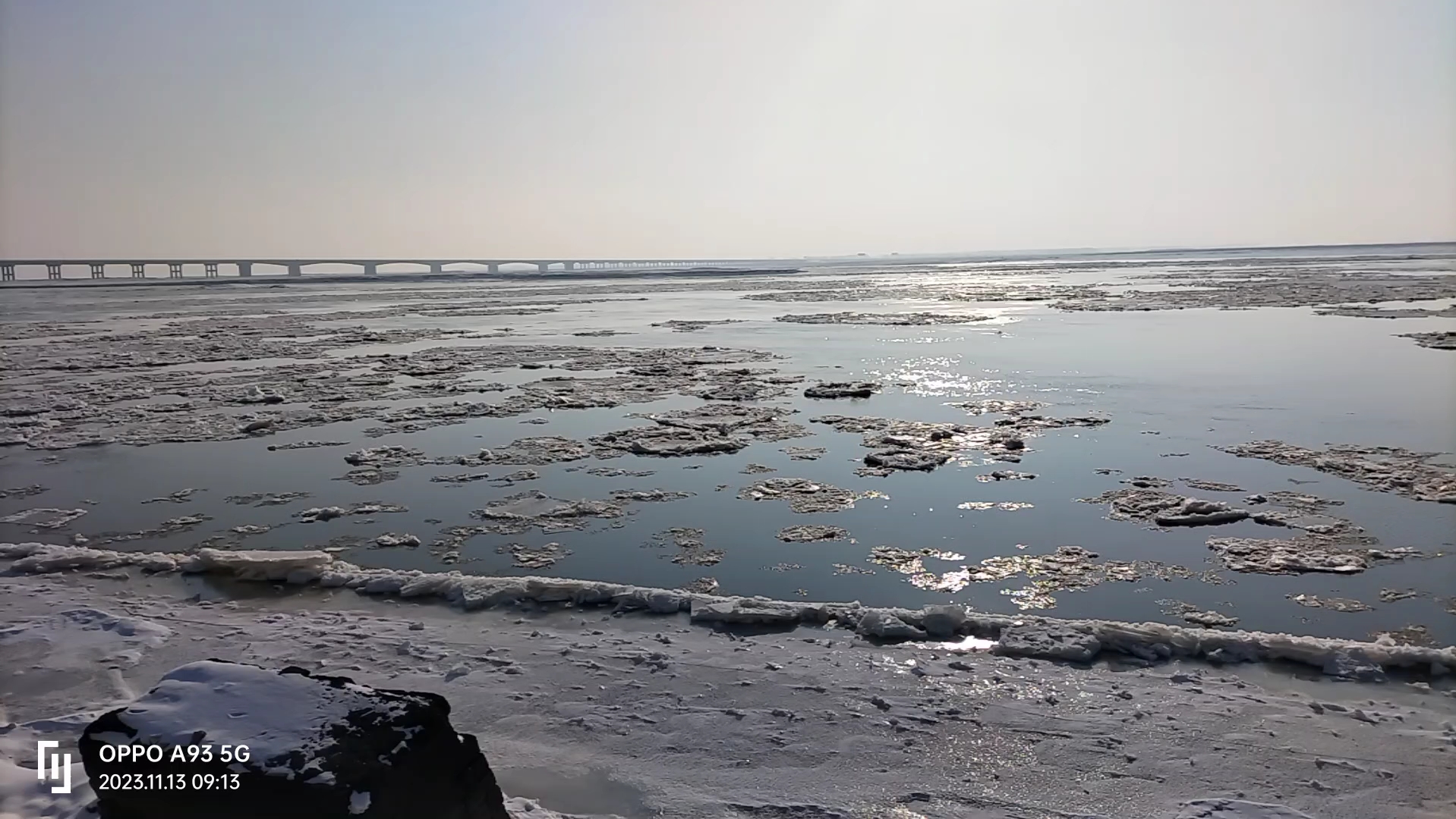 松花江跑冰排啦!