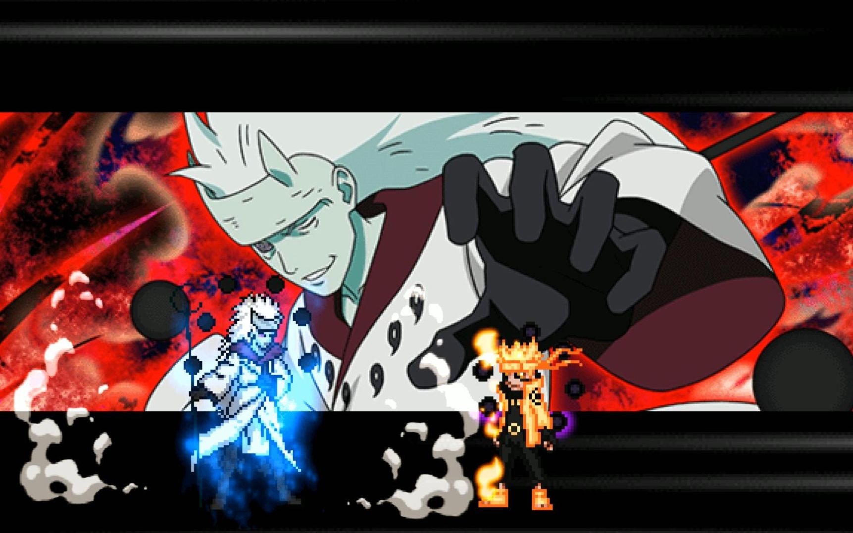 动漫mugen乱斗:六道斑人物包技能演示 超必杀帅气须佐能乎_哔哩哔哩