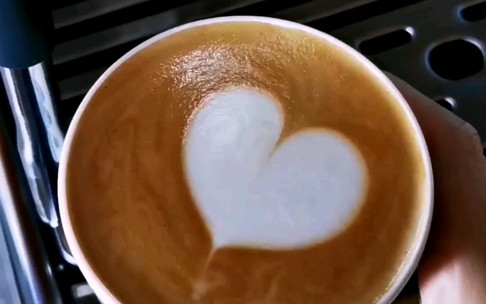 咖啡拉花—基础白心(感恩节感谢收看的您)