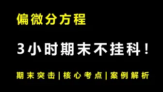 《偏微分方程》3小时期末速成课！期末速成丨考前突击丨期末不挂科丨考点总结