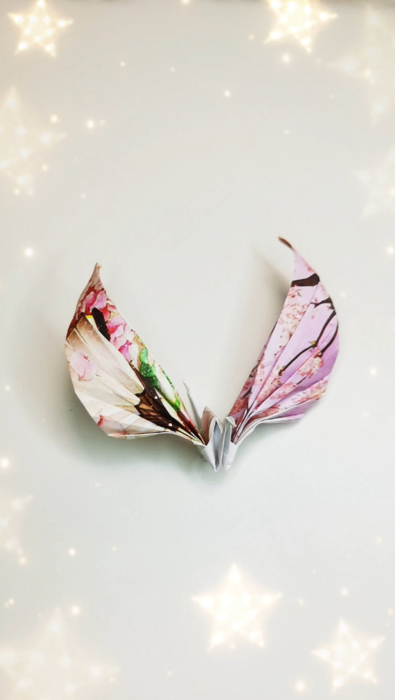 升级版千纸鹤,豪华大翅膀,天使之翼千纸鹤快来折吧!