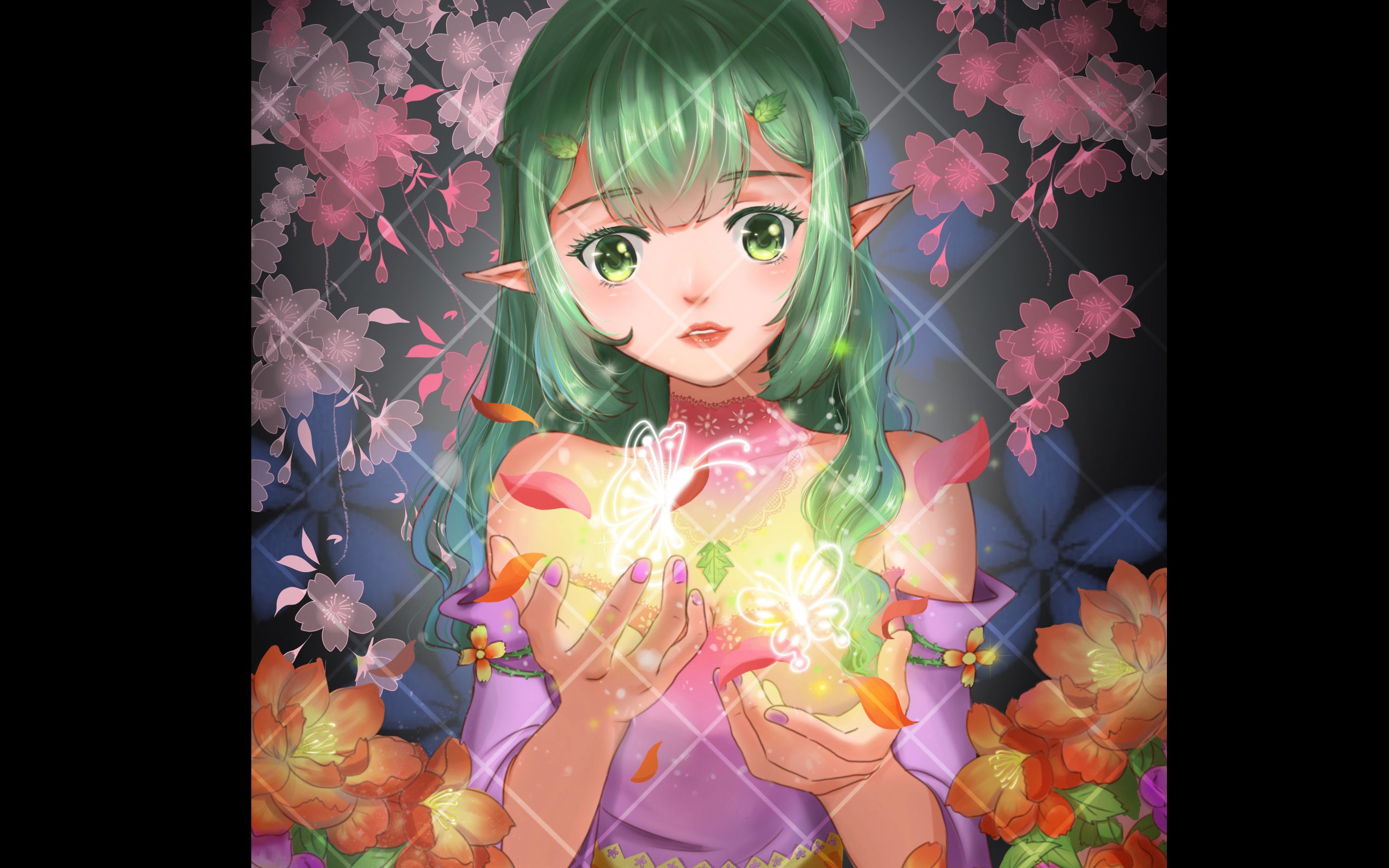 【板绘】原创精灵绘制过程  (手部动作有参考)