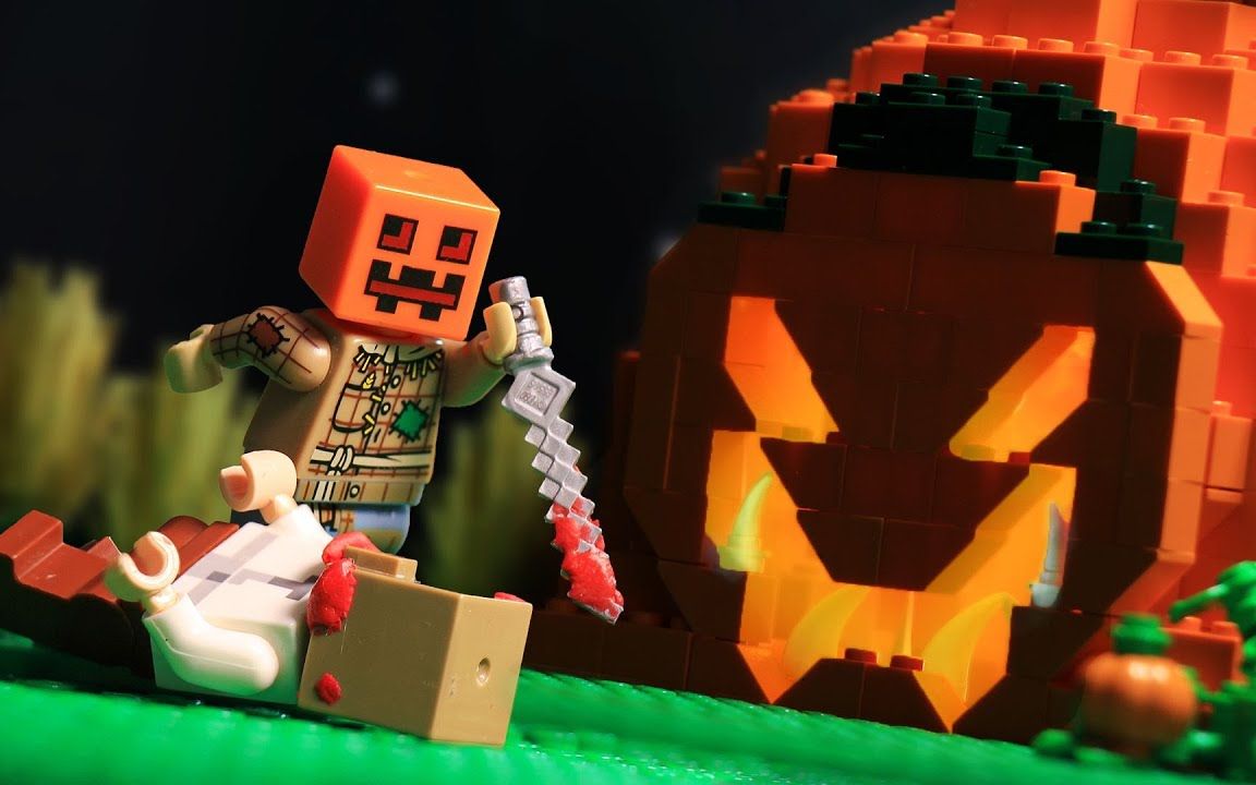 【lego我的世界/定格动画】恐怖万圣夜 vs 杀手南瓜