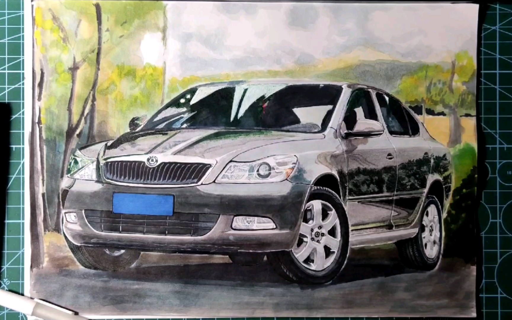 [手绘汽车]2013款斯柯达明锐