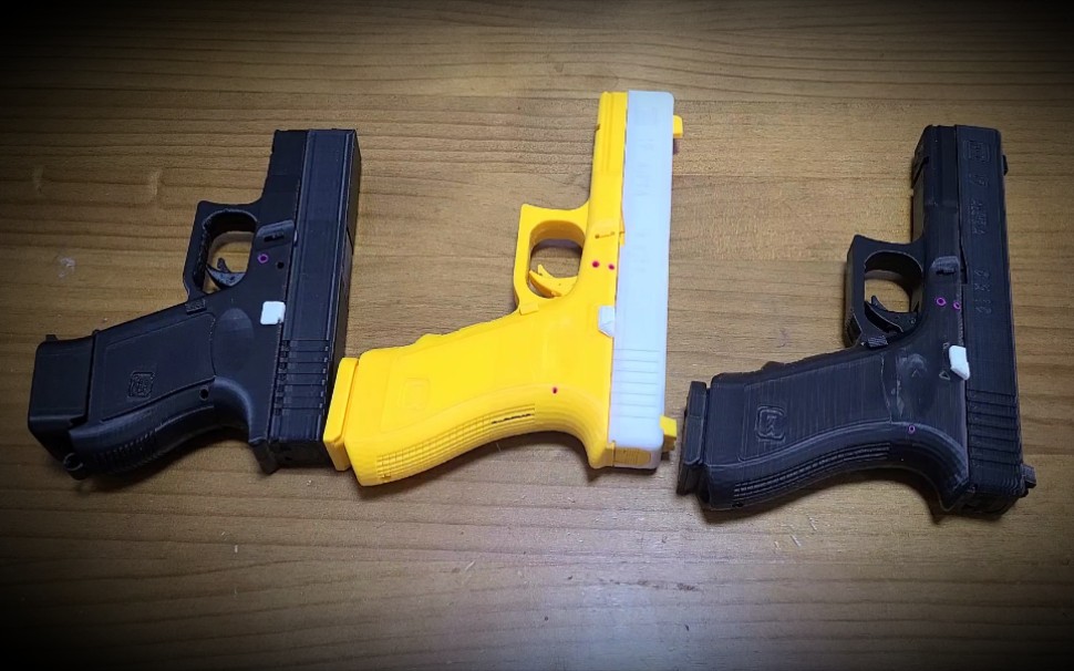 海外拍摄3d打印不可发射模型无内构抛壳玩具格洛克17glock26塑料材质