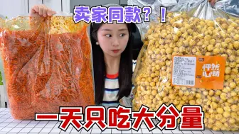 Télécharger la video: 挑战一天只吃大分量零食，卖家同款零食，我真的买到了！