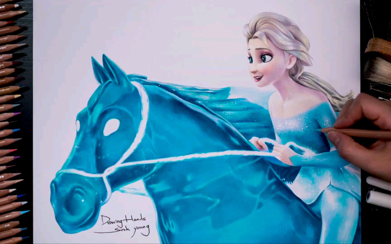 [冰雪奇缘/绘画]莎骑马