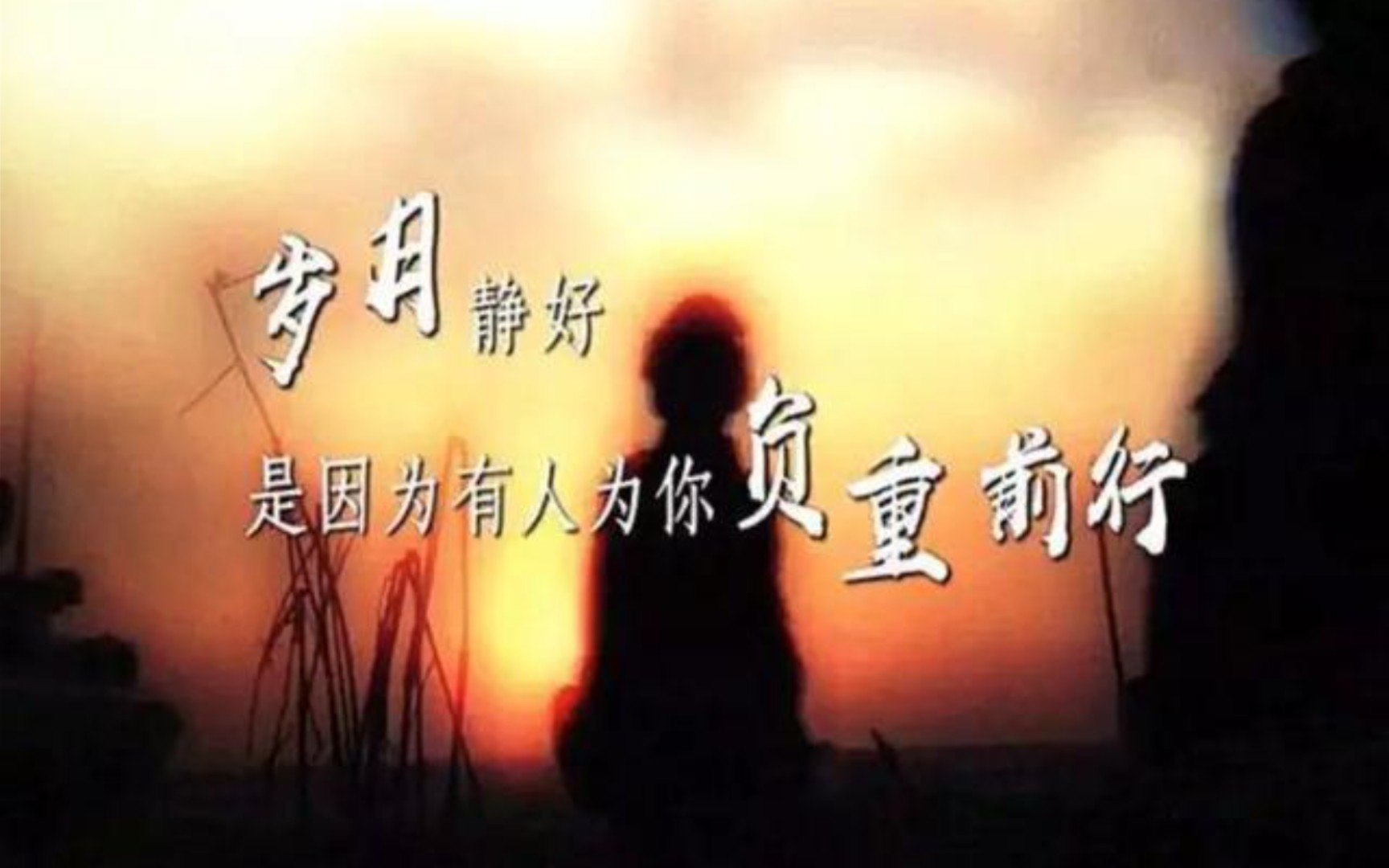 世界上哪有什么岁月静好,只是有人替你负重前行