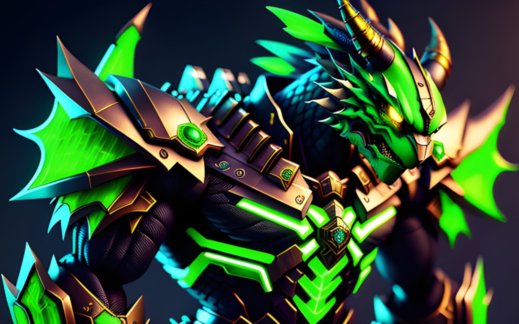 【赛博朋克】假如青龙是一台机甲,多种风格交替到最后