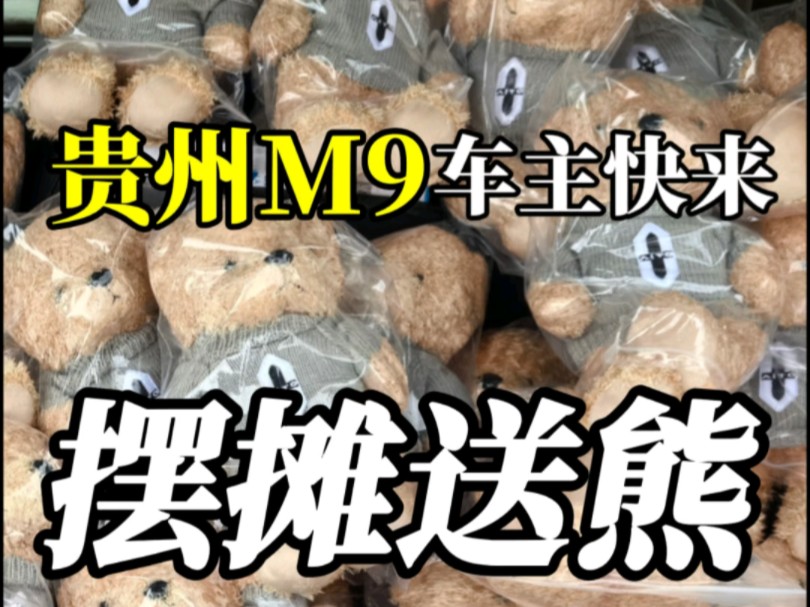 摆摊送熊,呼叫贵州问界M9车友,快来参加黔鲲会大聚!哔哩哔哩bilibili