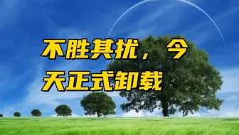 不胜其扰，今天正式卸载