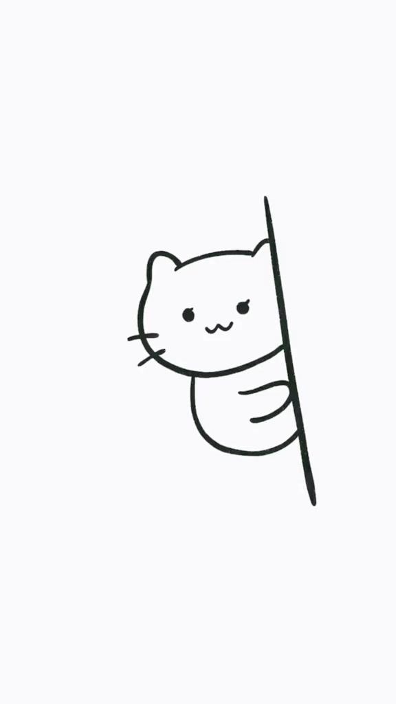 简笔画可爱小猫咪卡通小插画画在笔记小角落