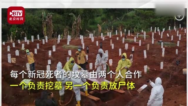 [图]印尼强制民众戴口罩 拒戴口罩者被罚为新冠死者挖墓