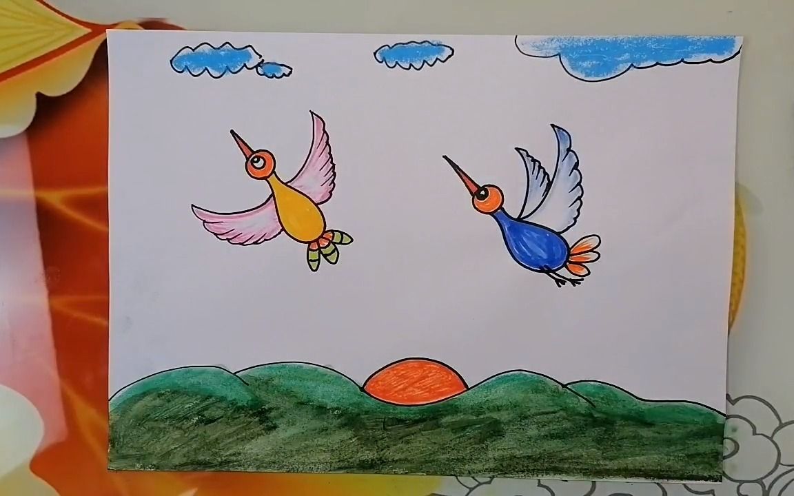 候鸟的乐园绘画作品图片