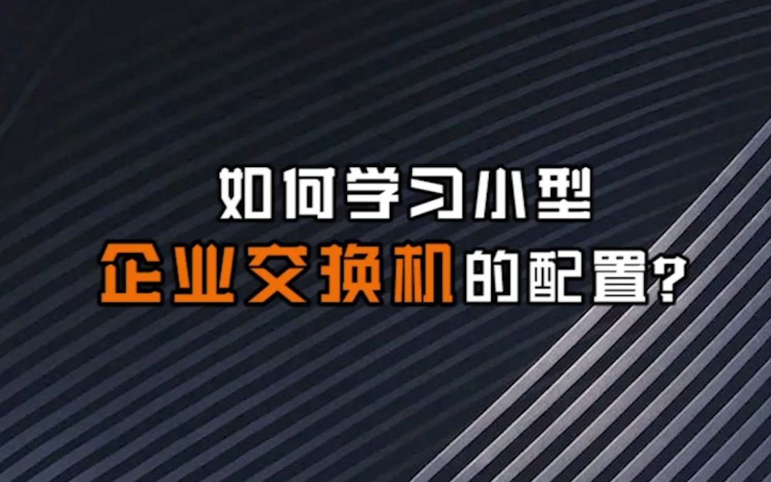 【网络工程师十万个为什么】如何学习小型企业交换机的配置?哔哩哔哩bilibili