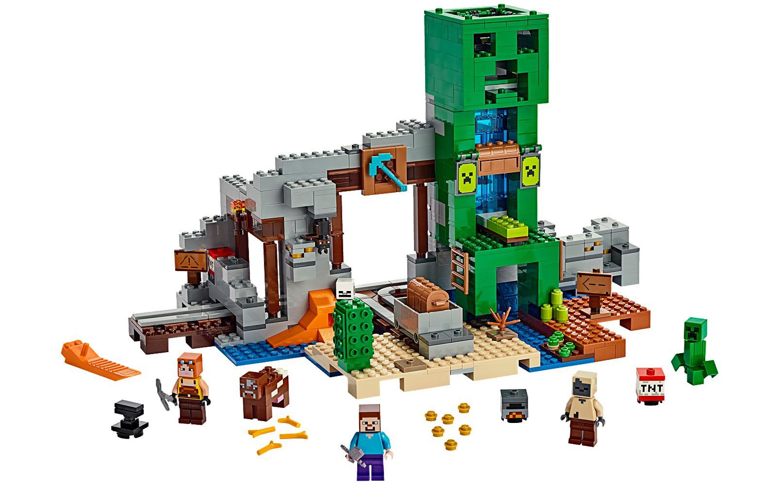 乐高 lego 21155 minecraft 我的世界 爬行者矿洞寻宝 2019速拼评测