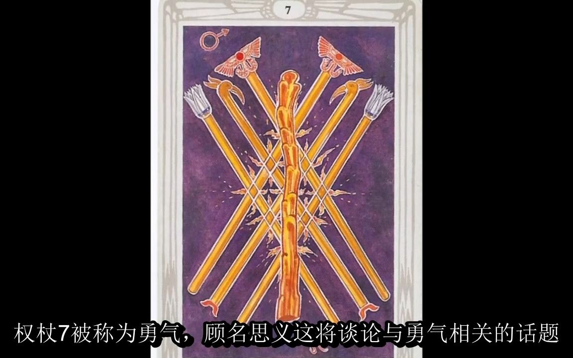 【熟肉】透特塔罗小牌介绍(权杖7)Aleister Crowley Thoth Tarot哔哩哔哩bilibili