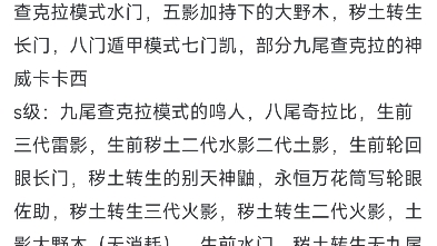 火影忍者战力排行(整理部分公式书,动漫,网友意见,网友评论,第三方见解)哔哩哔哩bilibili