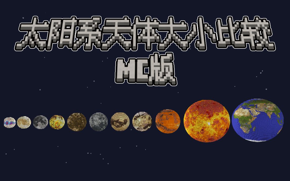 [图]『MC』⭐️太阳系天体大小比较⭐️MC版【黄喵】