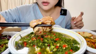 湘菜｜鲜椒鱼，武冈豆腐焖肉，茄子豆角。