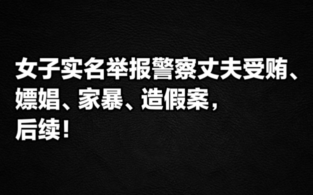 朝阳女子实名举报警察丈夫受贿、嫖娼、家暴、造假案,后续!哔哩哔哩bilibili