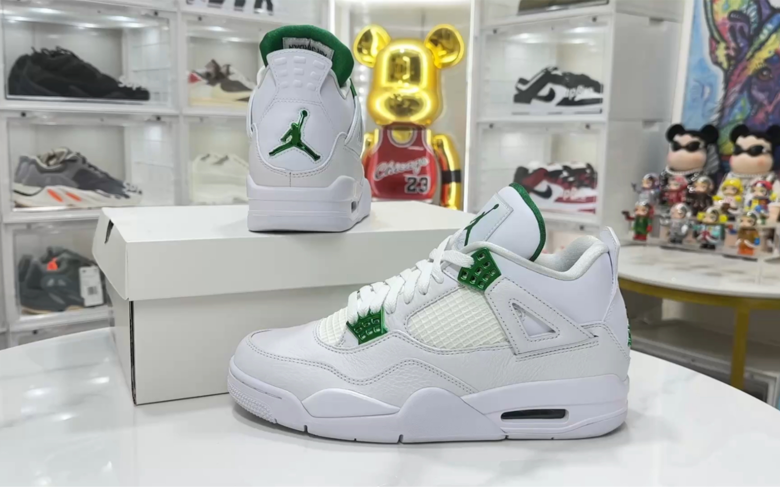 【实拍欣赏】aj4 retro"green metallic"白绿扣