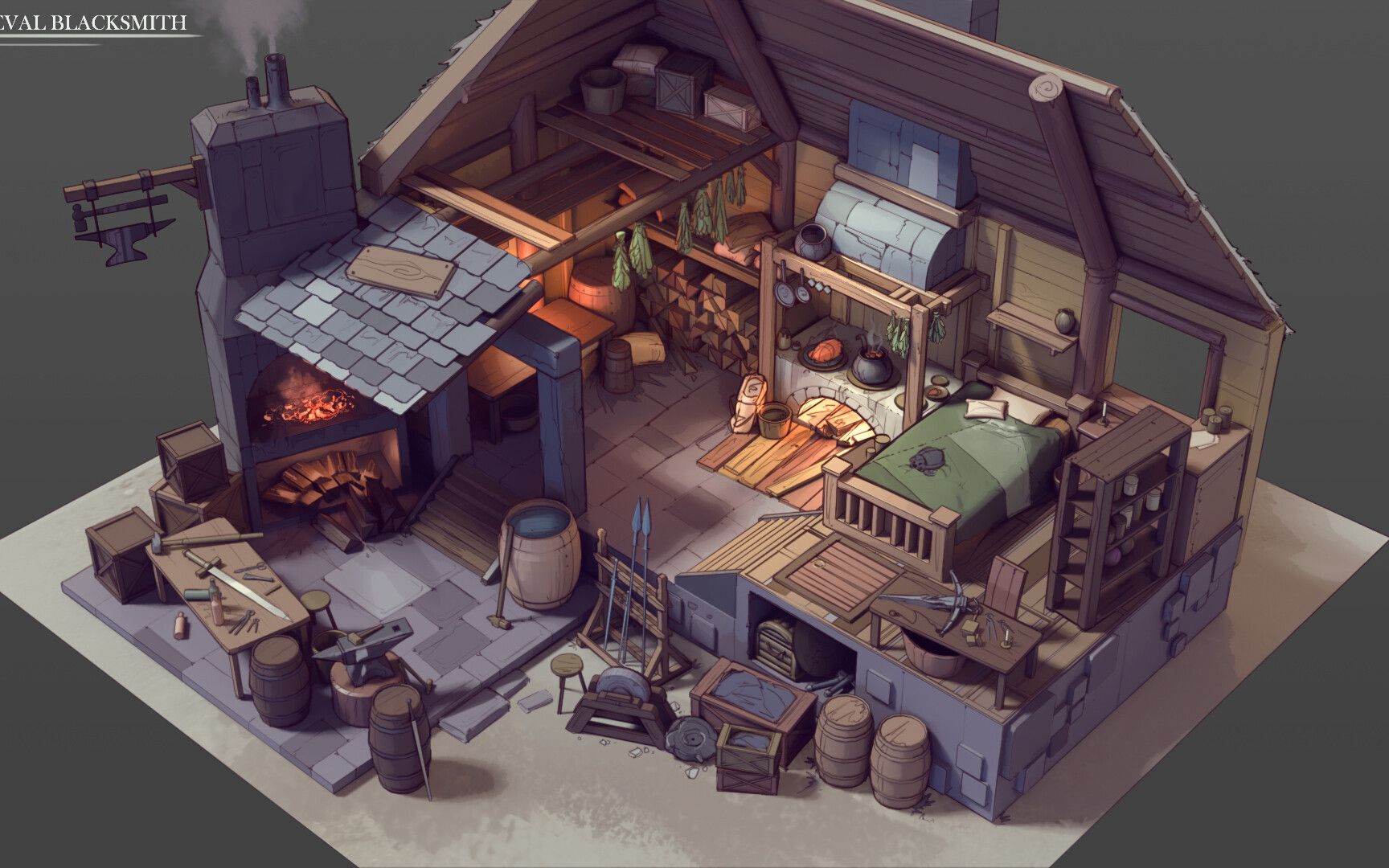 3d场景建模三小时用max还原一个小木屋