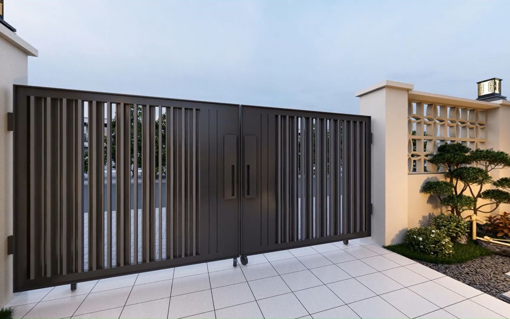 别墅庭院外观效果图设计