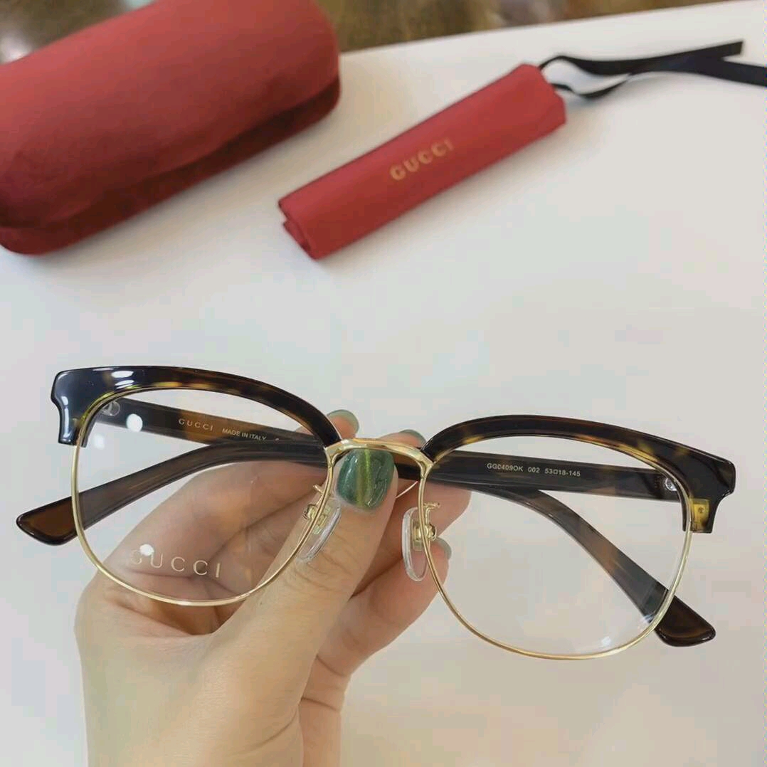gucci古驰型号gg0409ok尺码53口18145新品高品质方形眉框时尚眼镜架
