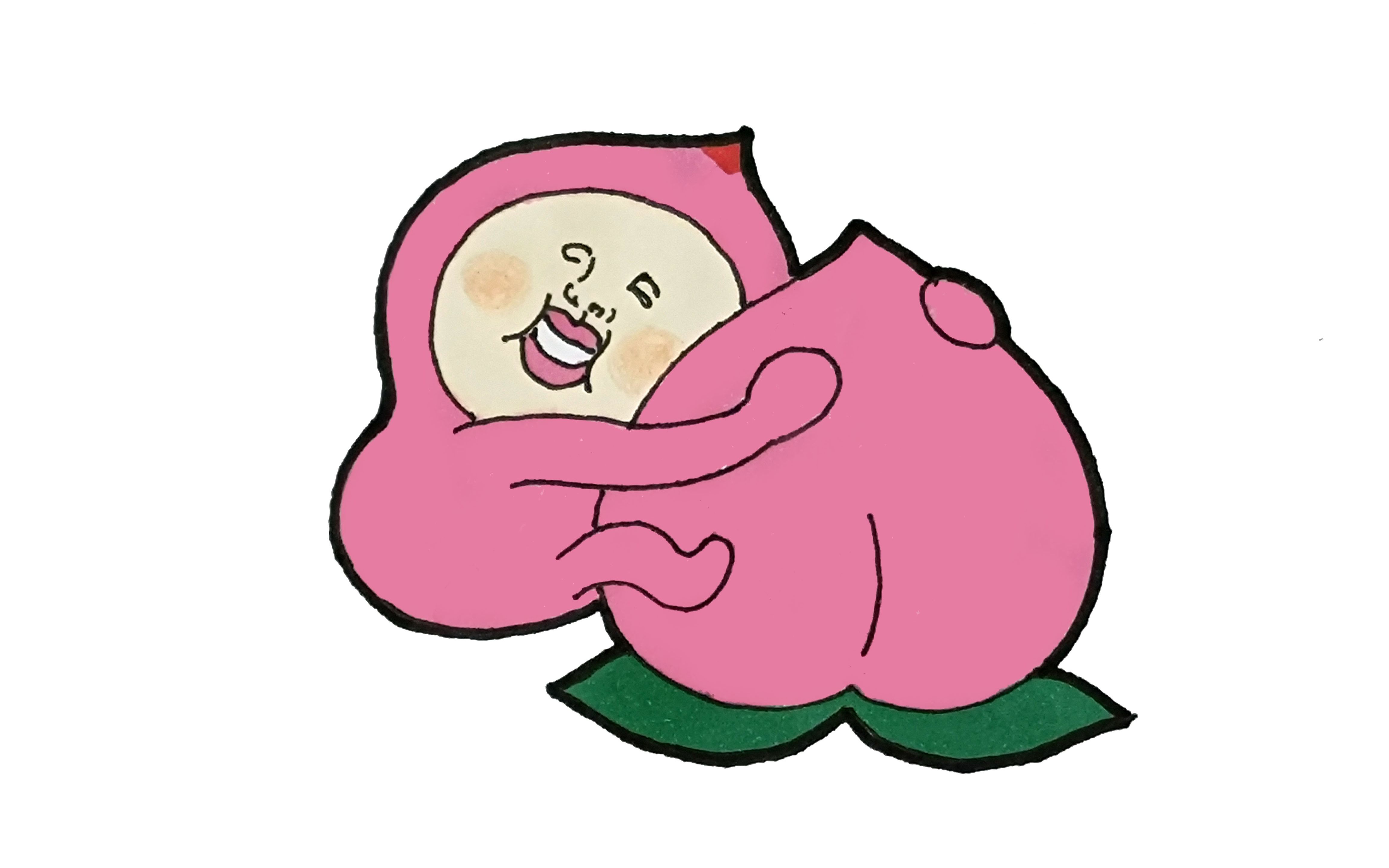 的手绘课:"屁桃本屁"～手绘屁桃全过程～眼会手也会_哔哩哔哩_bili