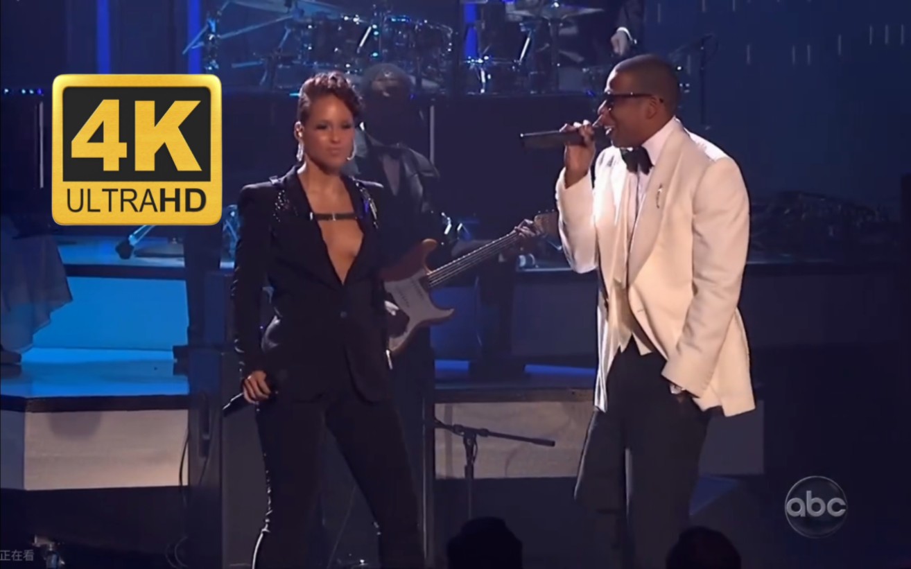 [图]【4K修复】Jay-Z & Alicia Keys - Empire State of Mind Live@2009 AMA