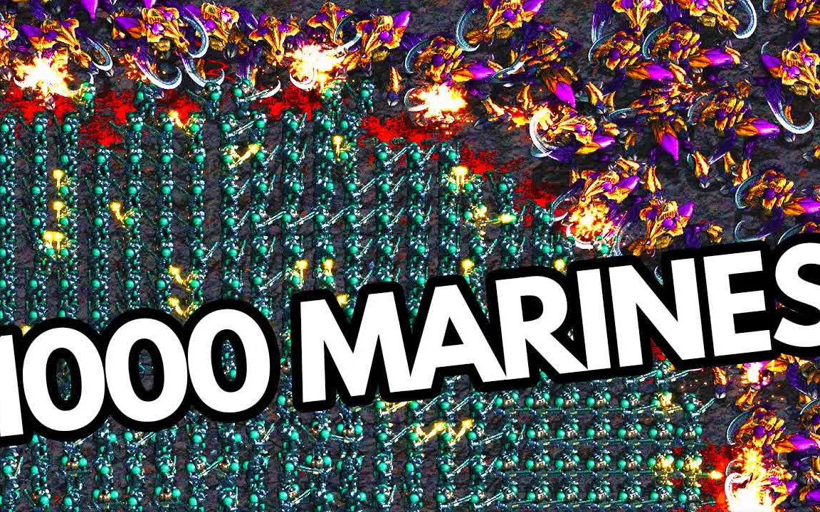 星际争霸重制版 - 1000枪兵 vs 200猛犸_哔哩哔哩bilibili_星际争霸