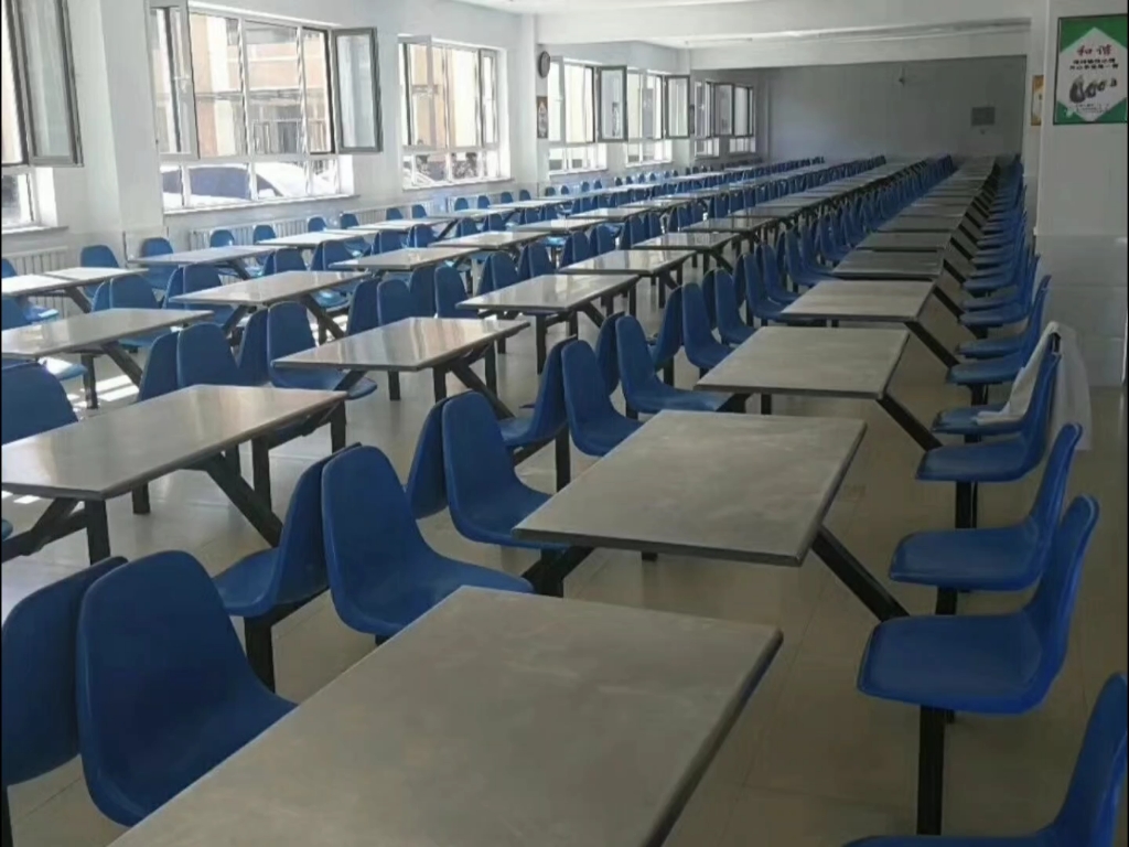 员工职工事业单位工厂学校学生食堂餐桌椅连体分体四人位餐厅桌椅组合