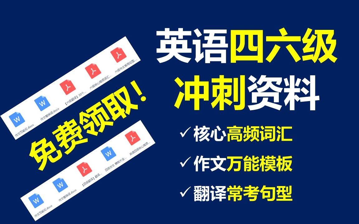 英语四六级资料汇总:核心词汇&作文模板(附文档下载)哔哩哔哩bilibili