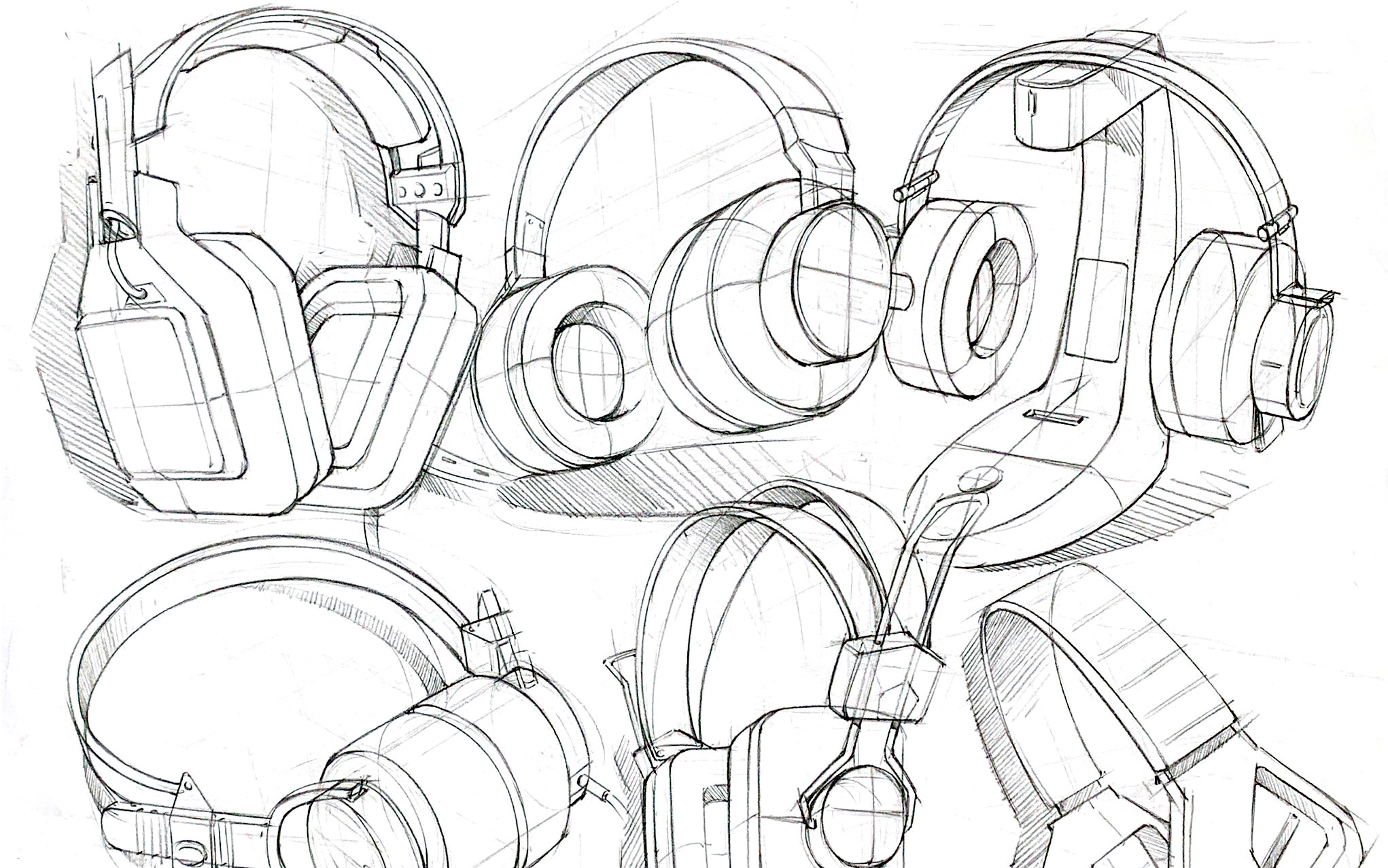 【工业设计考研】考研手绘——耳机产品设计