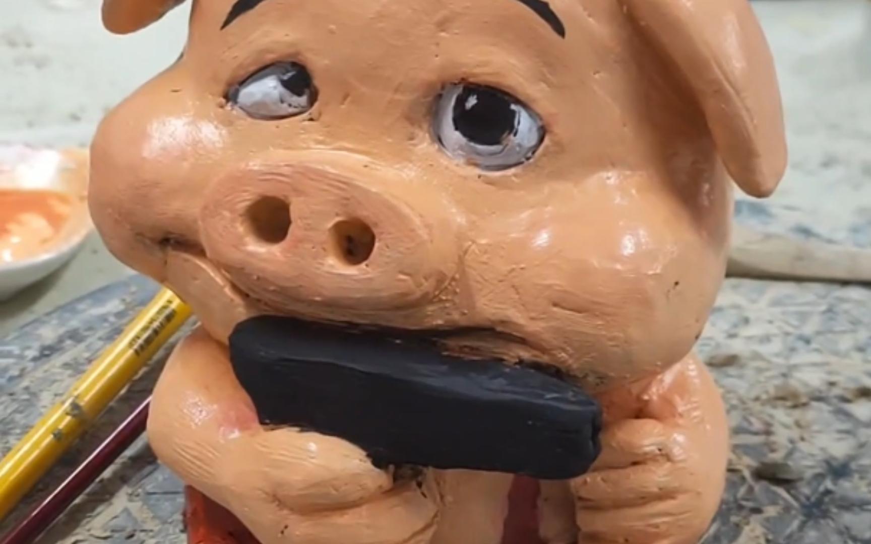 我把小呆呆做成了雕塑