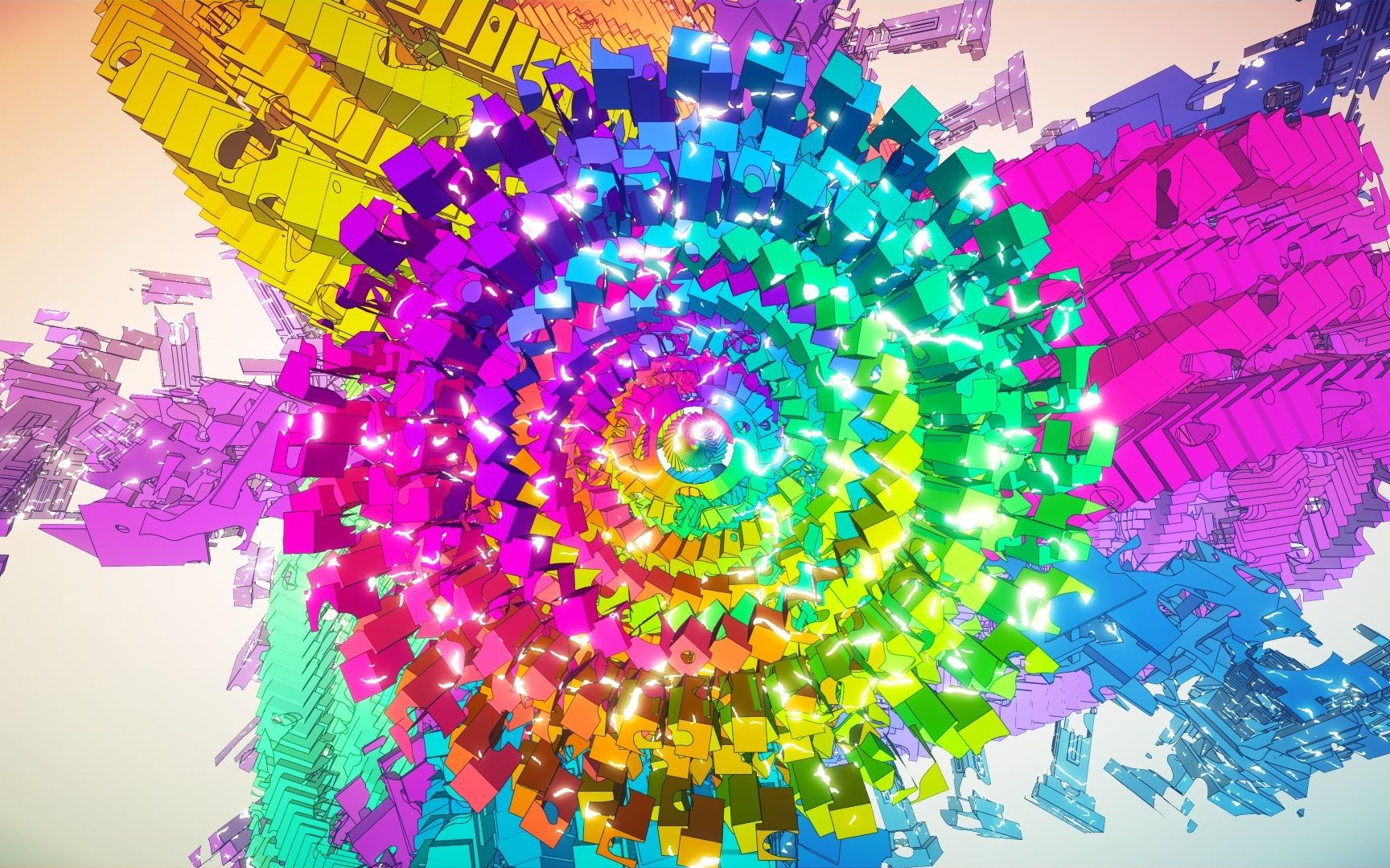 [图]【Manifold Garden·流形花园·无限宫苑~绿】高维空间里的禅境花园，超现实抽象烧脑解谜