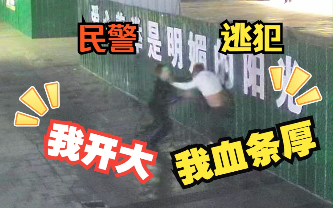 民警与逃犯搏斗的现场!!!哔哩哔哩bilibili